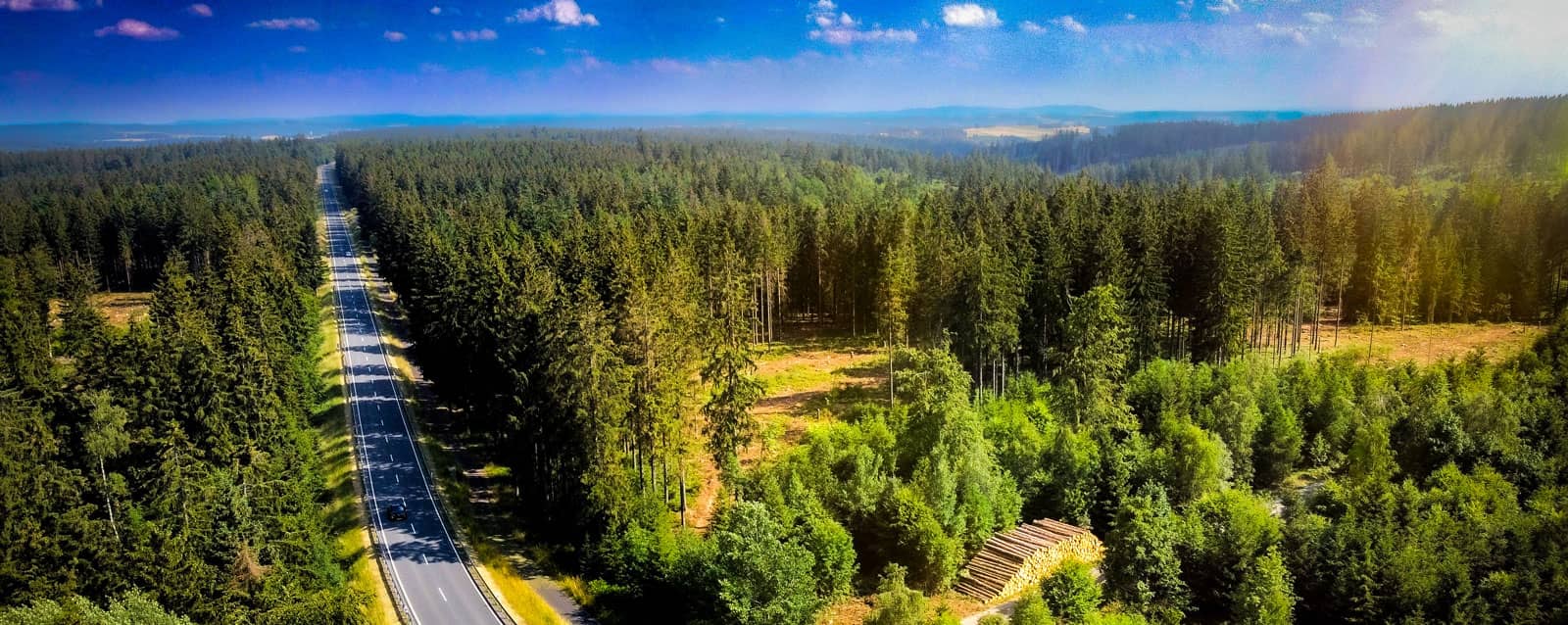 Drohnenaufnahme aus der Rennsteigregion